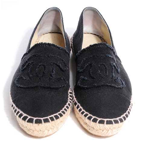 chanel nude and black espadrilles|Chanel espadrilles all black.